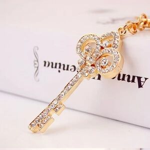 Shiny Rhinestone Key Bag Charm Keychain